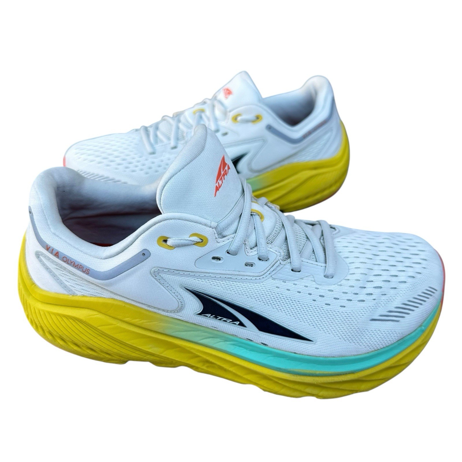 SAOLA Scarpe da corsa atletica ALTRA VIA Olympus da uomo taglia 9 5 grigio chiaro giallo fluo
