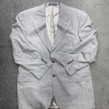 Chaps by Ralph Lauren Mens Blazer Jacket Gray Plaid Two Button Sport Coat 44R