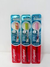 3 Pack - Colgate Gum Health Toothbrush, Ultra Soft Ultra Slim Floss Tip Bristles