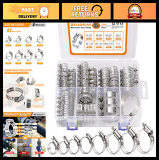 85PCS Stainless Steel Hose Clamp Assortment Kit, Adjustable 1/4''-2'' for Plumbi