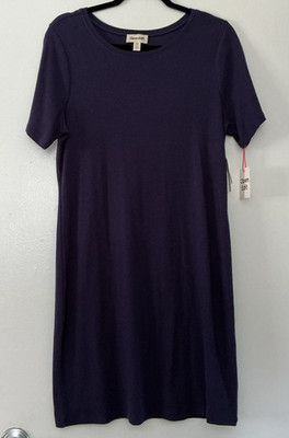 Nordstrom Navy Blue Shirt Dress XXL Stretch Lagenlook Career Capsule SS NWT