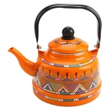 Vintage Floral Enamel Tea Kettle - Quick Heating Stovetop Teapot with Cool To...