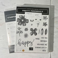 Stampin' Up! Pretty Perennials Photopolymer Stamp Set & Dies Flowers 154435