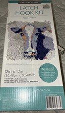 American Crafts Latch Hook Kit  Cow  