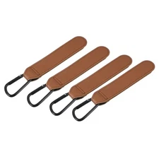 4 Pack Shopping Cart Hooks, Leather Shopping Cart Hooks, Brown