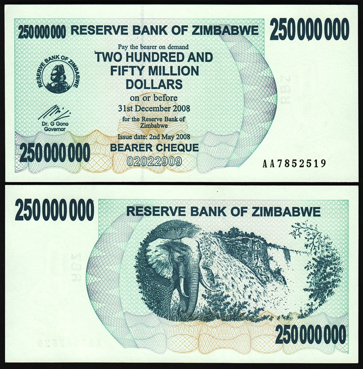 Z$ 250 Million Zimbabwean Paper Money for sale | eBay