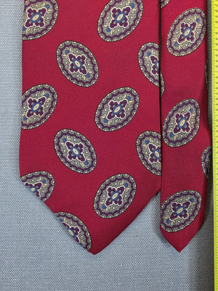 Винтажный галстук Christian Dior Monsieur 100% шелк сделано в США медальон Maximalist - Изображение 2 из 4