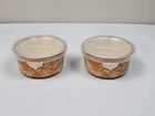2 Temp-tations by Tara Floral Lace Orange Ramekins Bowls with Lids 6 oz