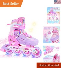 Inline Skates for Kids Boys Girls Ages 5-8 8-12 3-5 4-8 6-12 with Light Up Wh...