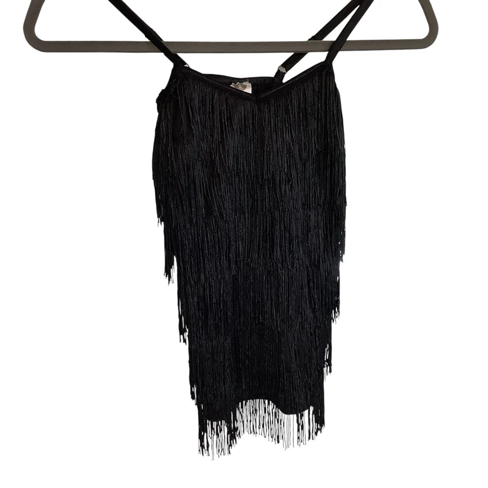 Women's Spirit Of Halloween Flapper Fringed Top Costume Party Sizes S/M Black - Image 3 of 4