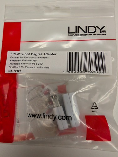 LINDY 6 Pin Female to Male FireWire 360 Degree Adapter (70399) - 第 1/2 張圖片