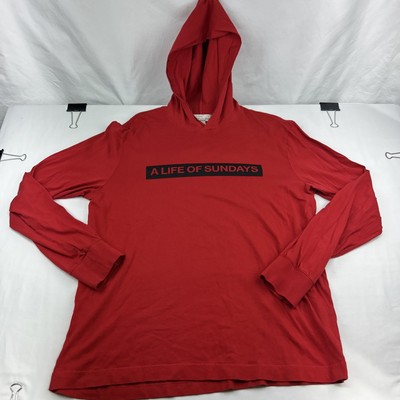 H&M L.O.G.G. ''A Life of Sundays'' Red Long-Sleeve Light-Weight Hoodie - Size Med.