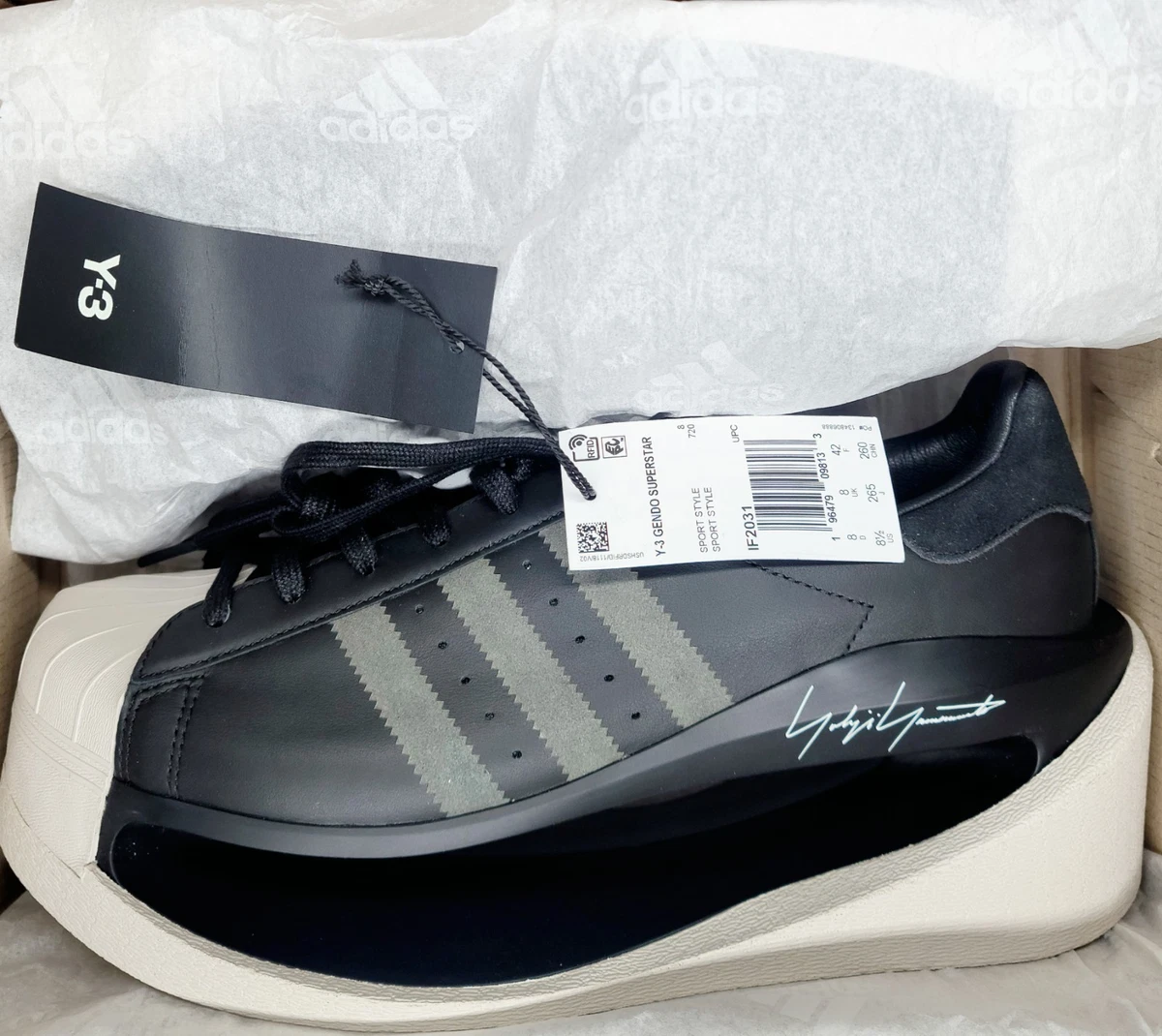 Adidas Y-3 Gendo Superstar Off White Black for sale | eBay