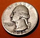 1948 Washington Silver Quarter 78-Years-Old @ MELT*