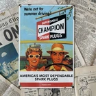 VINTAGE CHAMPION SPARK PLUGS 8X12 INCHES PORCELAIN ENAMEL SIGN