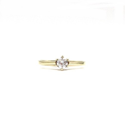14kt yellow gold ring 585 gold jewelry diamond 0.29ct IF H solitaire brilliant RW 58