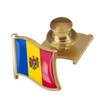Moldova Flag Backs Locking Pin Keepers Locking Clasp Pin Badge International Tra