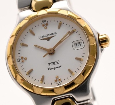 【Needs Repair】LONGINES Conquest VHP L1.113.3 24mm  Gold  Ladies Quartz Watch