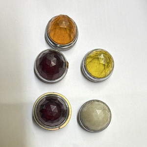 Lot of 5 Panel Indicator Lamp Lenses & Bezels Assorted Colors Amber Red Clear