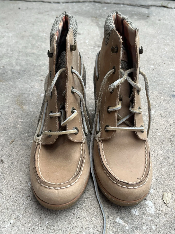 Botas al tobillo Sperry Top-Sider Wedge 9103094 tostadas con cordones para mujer 8 Foto 3 de 4