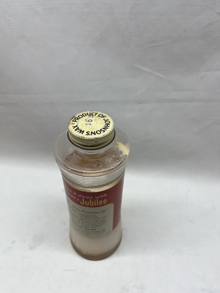 Botella de vidrio líquido de limpieza vintage Johnsons "Jubilee" años 60 EE. UU. - 60% llena Foto 3 de 4