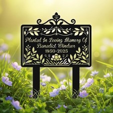 Personalized Metal Memorial Plaque With Stake, Grave Marker, Sympathy Gifts