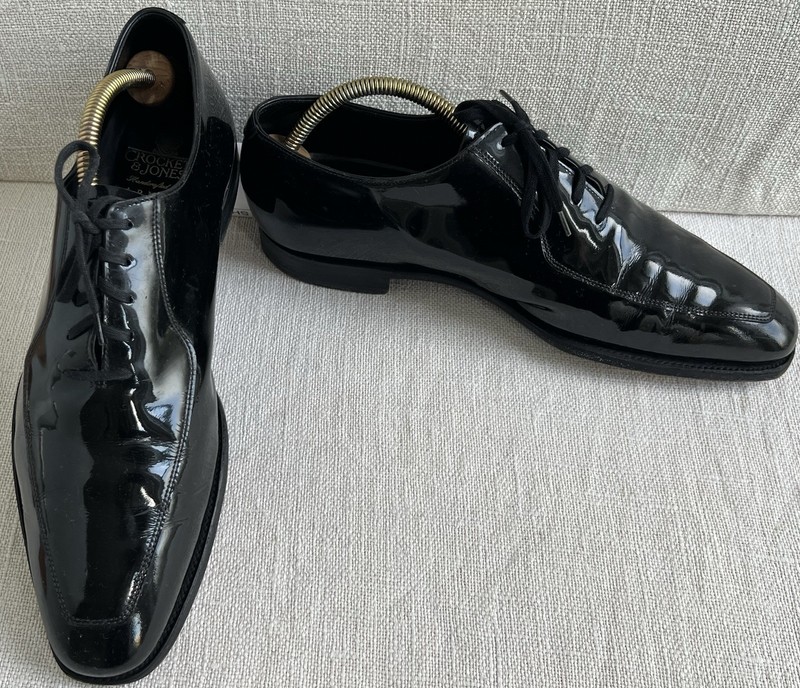 Crockett & Jones x Barneys New York Apron Toe Patent Leather Oxfords US 9.5 D