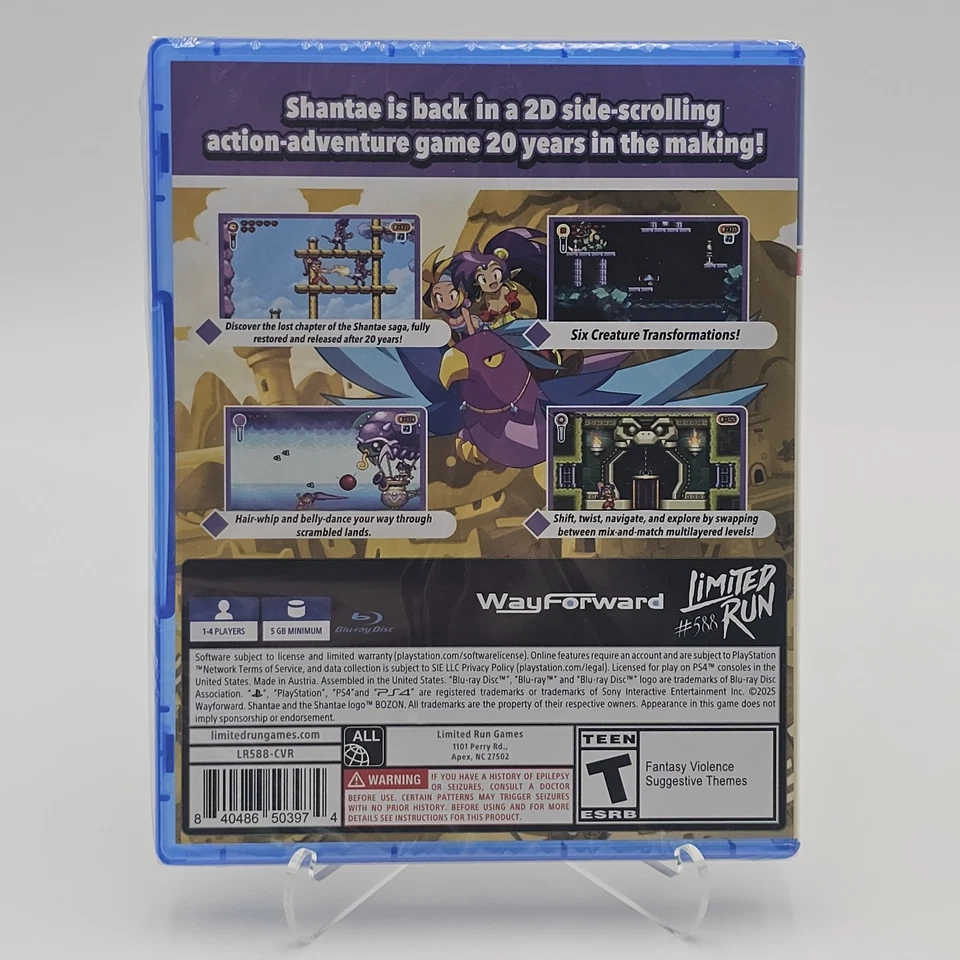 Shantae Risky Revolution Sony PlayStation 4 Ps4 Limited Run Games New Sealed - Image 2 of 3