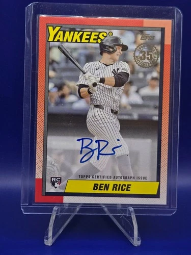 2025 Topps Series 1 Baseball Ben Rice 1990 Auto On Card 90A-BRI Rookie RC