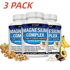 3Pack Nutrition Magnesium Complex 1000mg Supports 8 Elemental Magnesium