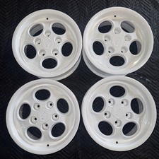 Oem Porsche 944 Phone Dial Wheels 15x7 White Powder Coated Set 5x130 Clean