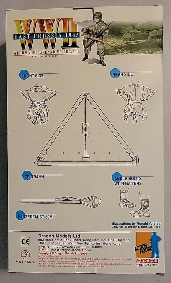 WWII East Prussia 1945 Wehrmacht Grenadier Private (Schutze) "Wolf" #70009 *NEW* - Image 4 of 4