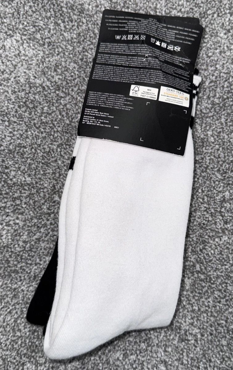 NUEVO CON ETIQUETAS CALCETINES PRIMARK NASA NEGRO BLANCO TALLA 6-11 2PK PRECIO DE VENTA SUGERIDO POR EL FABRICANTE £4 AGOTADOS