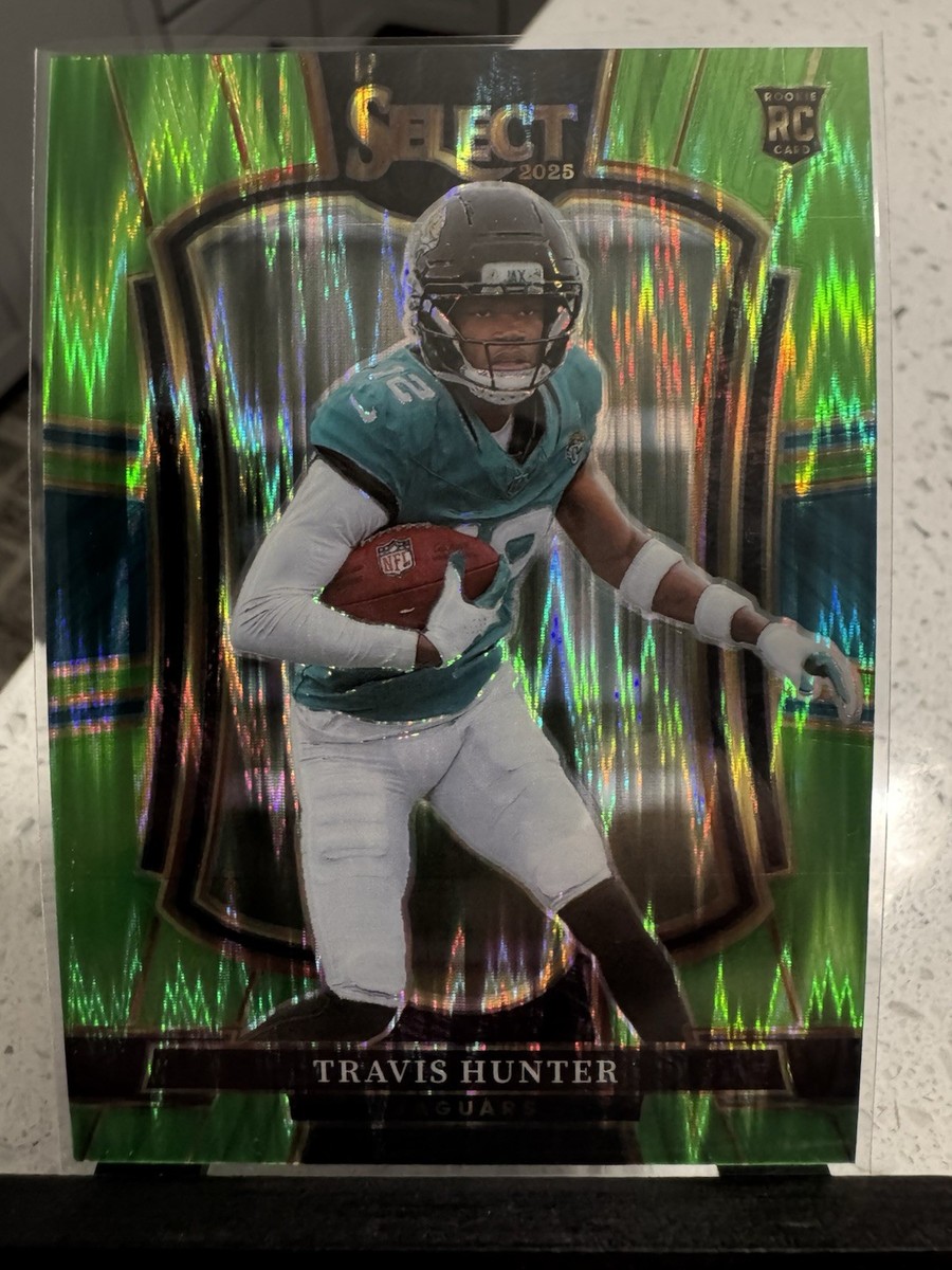 2025 Panini Select - Travis Hunter #128 Neon Green Shock Prizm