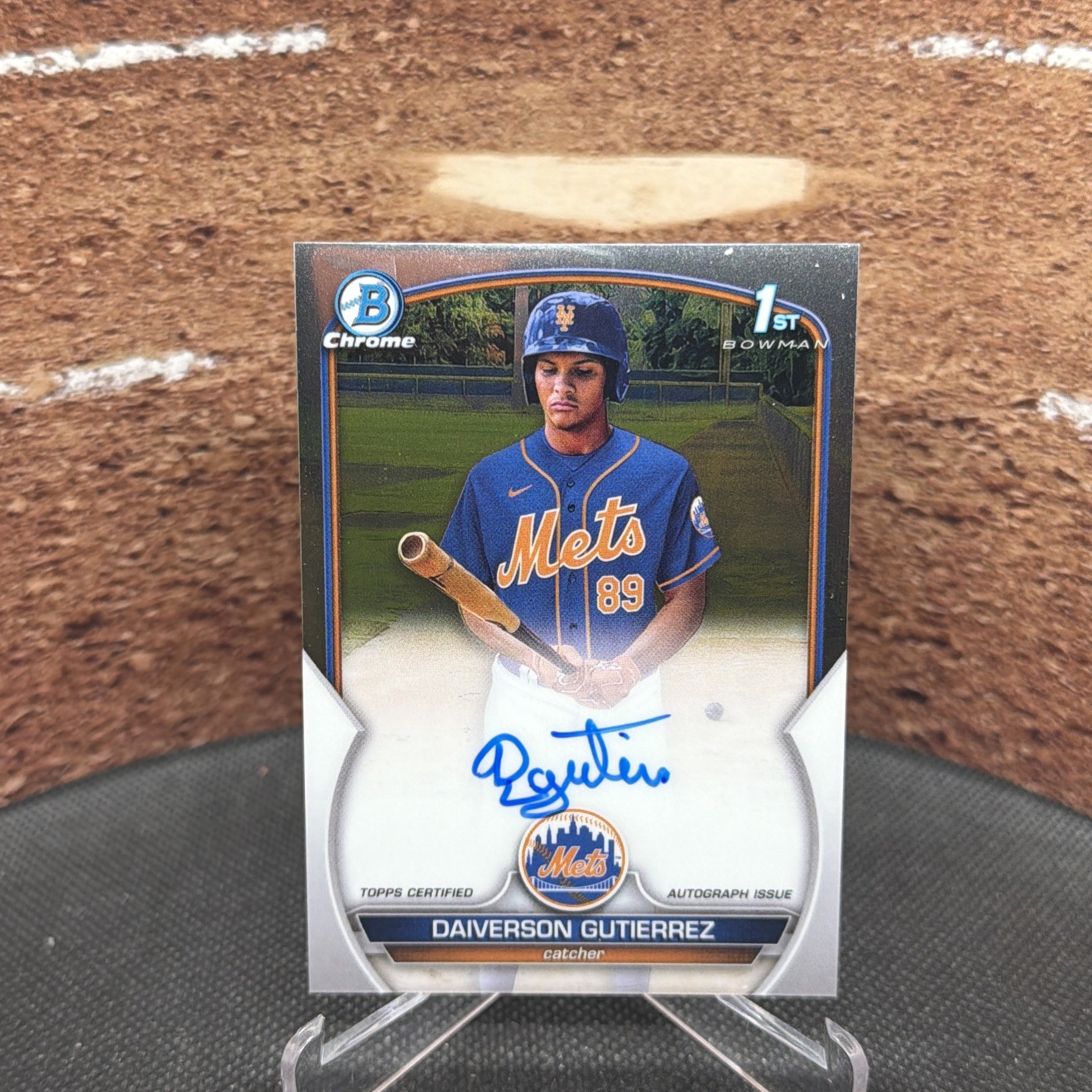 2023 Bowman Chrome Daiverson Gutierrez Auto 1st Prospect #CPA-DG Mets