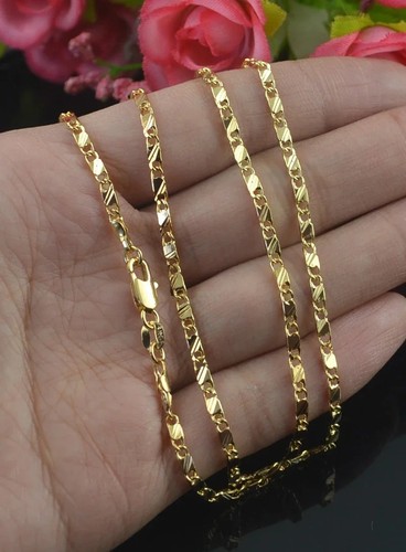 Exquisite 925 Silver 18K Gold Filled Necklace Chain 16-30 Inch Unisex Jewelry - Bild 8 von 9