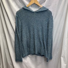 Woolrich v neck hoodie womens Peacock Heather Large EUC