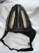 Skydiving Vintage Leather Skull Cap sz M Well Worn Collectible Display Only See