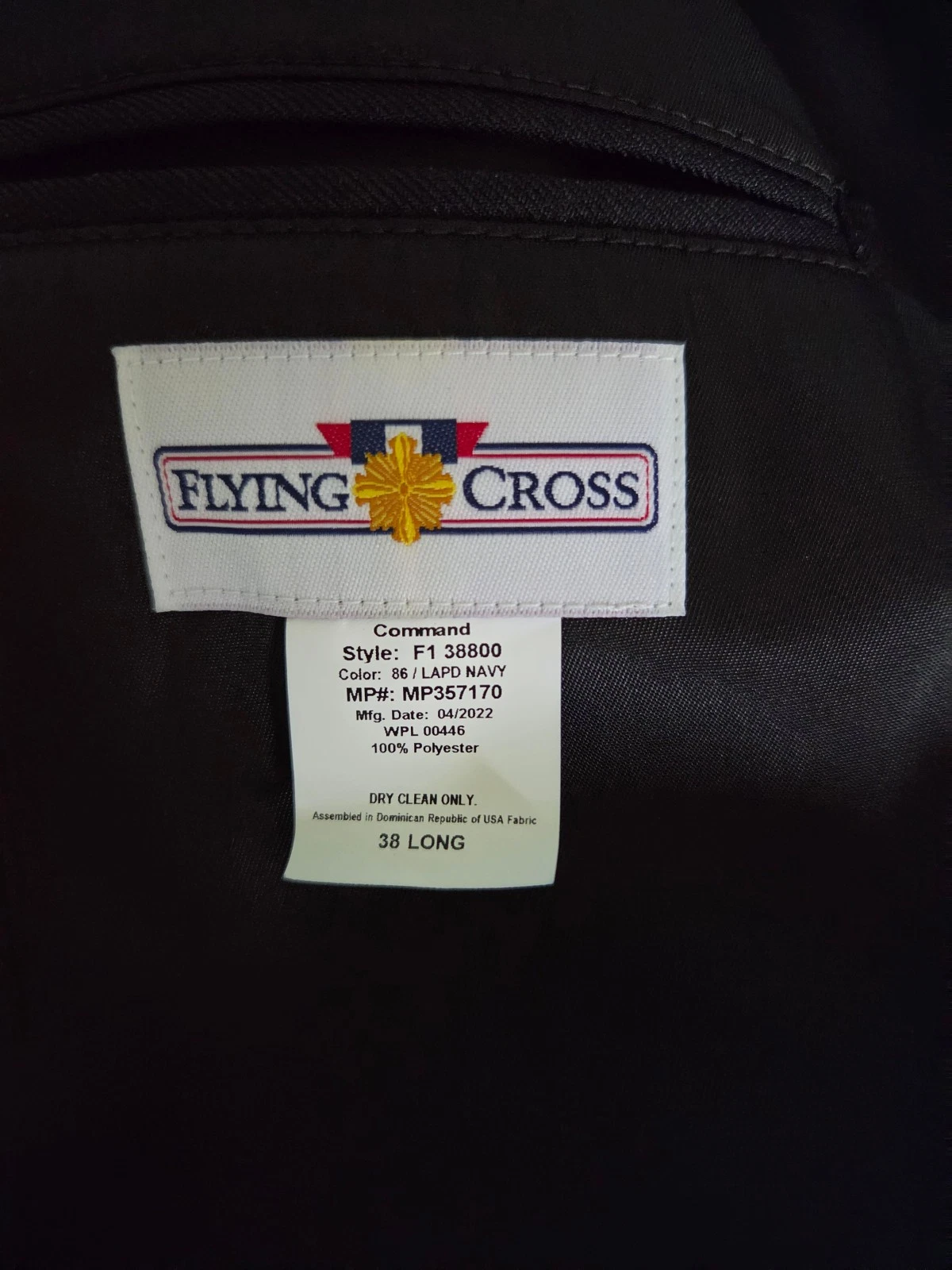 Flying Cross Legend (F1 38800) Class A Uniform Coat 38 Long Navy Blue image 6
