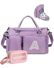 Gifts for Women Duffle Gym Bag: Personalized Weekender bags, Light Purple A
