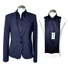 NWT Brunne DICKEY Compatible with Veronica Beard Blazer Button Down Shirt 00-14