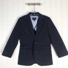 Crewcuts Boys Thompson Suit Jacket Blue Cotton Blend Dressy Wedding Church 3