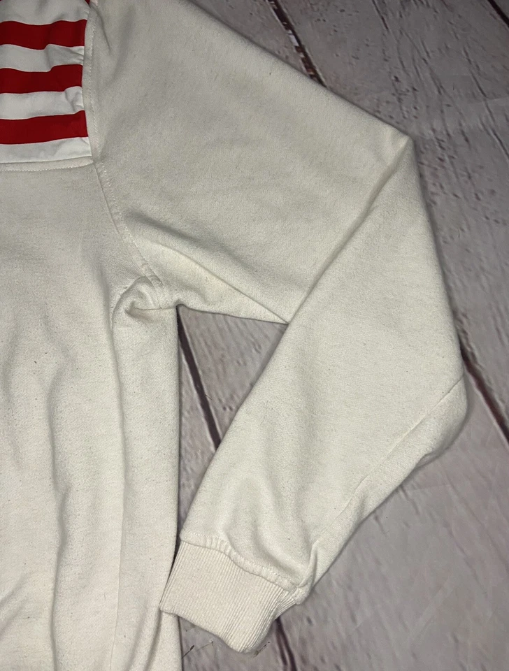 Suéter de Mickey Mouse con 1/4 cremallera bandera americana rojo/blanco/azul de los parques Disney para hombre; XL Foto 2 de 4