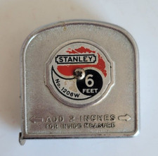 Vintage Stanley Tools No. 1206W Steel Tape Measure 6 Ft Made In USA