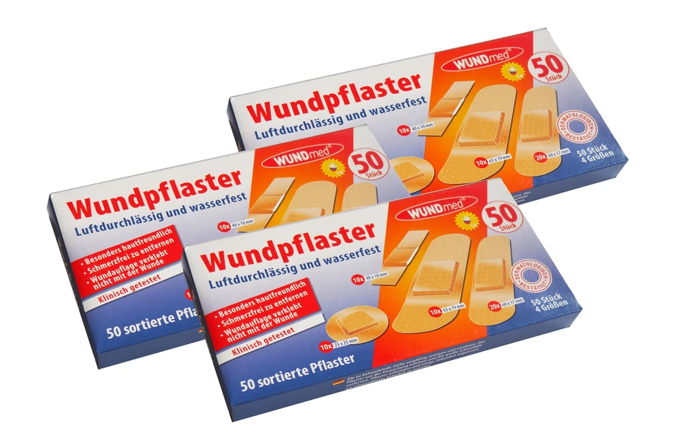 3 x WUNDmed Wundpflaster Megabox, Heftpflaster, Wund-Verband, Schnellverband - Bild 1 von 1