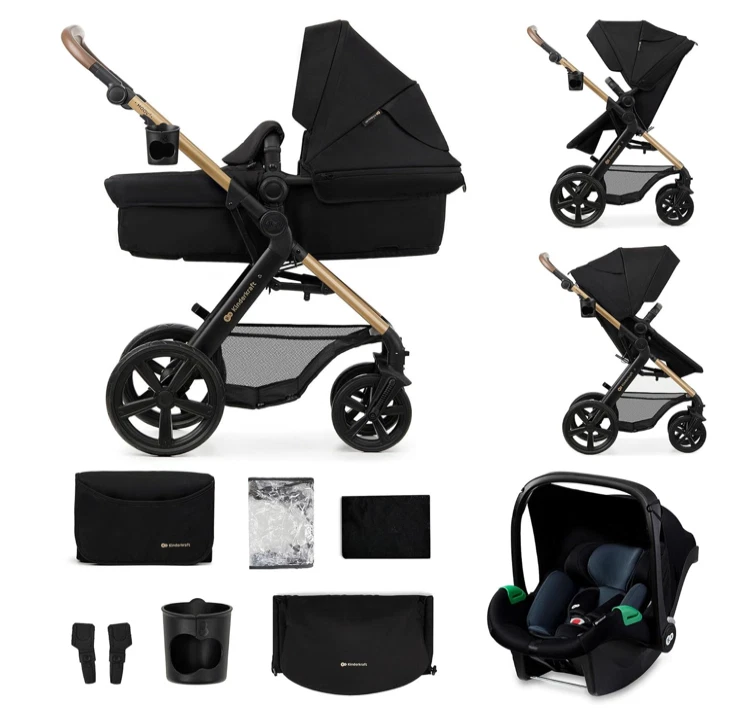 Kinderkraft MOOV2 Kinderwagen 3 in 1 Kinderwagenset bis 26 kg mit Kindersitz