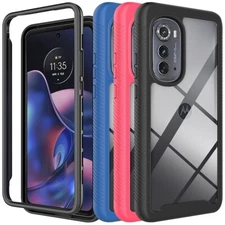 For Motorola Edge (2022) Phone Case Hybrid PC + TPU Transparent Back Cover
