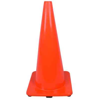 PRO-SAFE 28'' High, Orange Rigid PVC Traffic Cone 14'' Base Width, 7 Lb