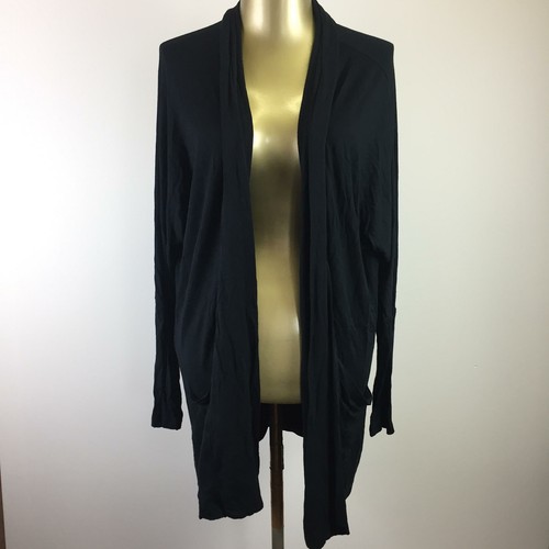 Long Sleeve Black Cardigan Knit Sweater 