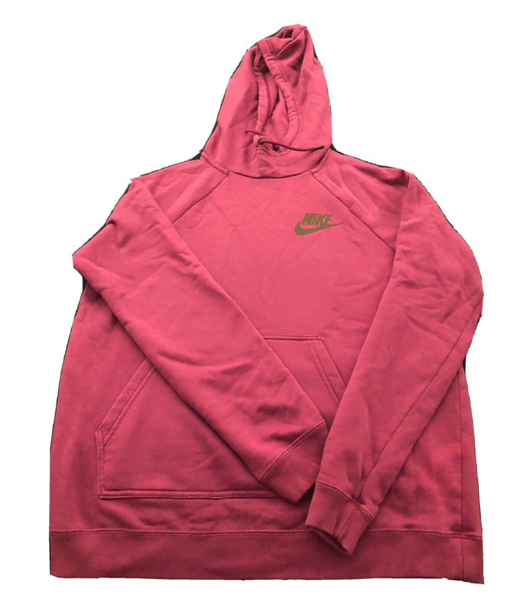pink nike funnel neck hoodie